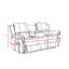 Ensemble de canapé inclinable manuel en similicuir: 3 places avec table rabattable, 2 places avec console et fauteuil inclinable simple - gris-116975488