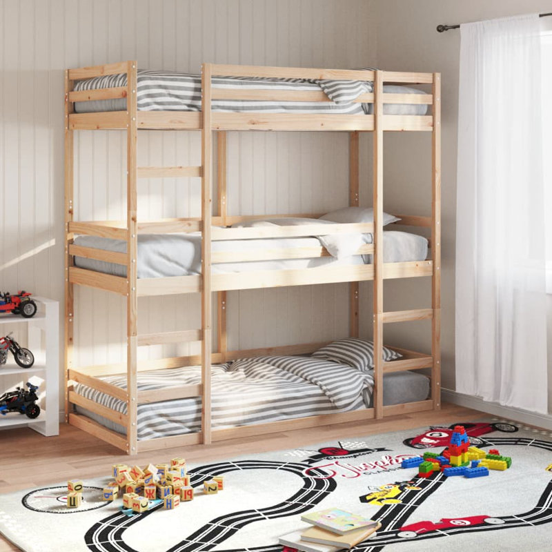 Cartwell Bunk Bed with Trundle Included, Single (90 x 200 cm), Natural