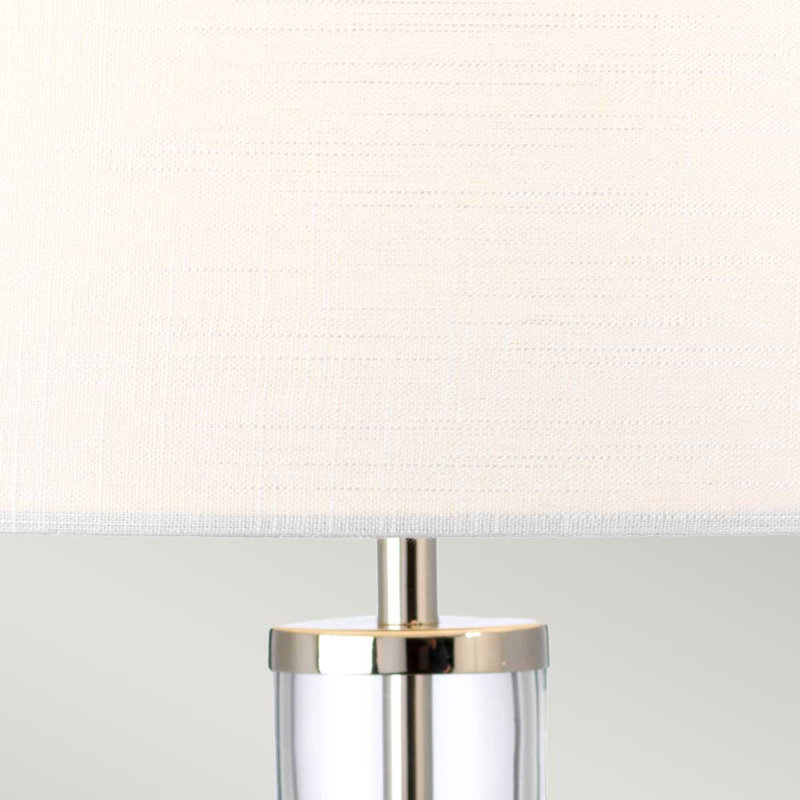 Lampe de table 1 lumière Orb - verre transparent, Nickel poli