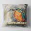 Carré, martin-pêcheur commun mangeant un petit poisson - Coussin décoratif à imprimé traditionnel-60158921