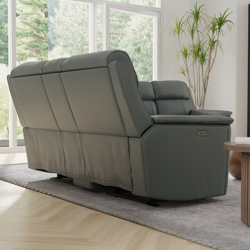 Causeuse inclinable électrique double avec console en saphir, Bleu saphir