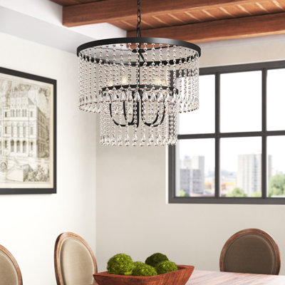 Kingsville 5 - Light Steel Dimmable Tiered Chandelier