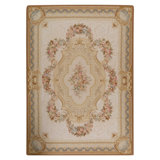 Hand Knotted Wool Area Rug in Ivory