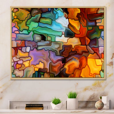 Colorful Stained Glasss Element - Floater Frame Print on Canvas
