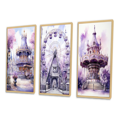 " Purple Ferris Wheel Eternal Carousel " 3 - Pieces