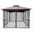 10X10 Patio Gazebo Canopy, With Water- Fabric And Insect Net, For Lawn, Deck, Brown Tent Double Ventilated Roof Mesh Screen, Garden, Backyard, Rustproof-455641190
