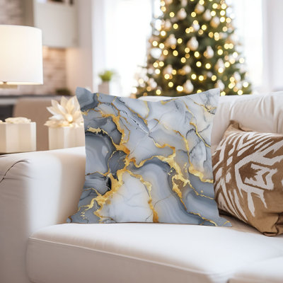 Abstract Geode Marble Agate Pattern VIII Modern Throw Pillow Cover