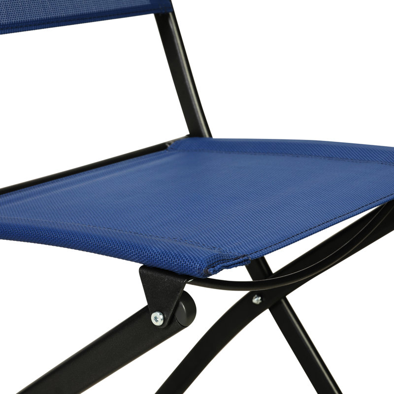 Chaise pliante Bismask, Noir / Bleu