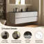  Meuble-lavabo mural double 60 po avec dessus en pierre noire-117226369