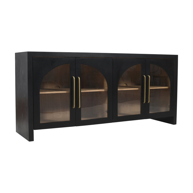 Armoire de rangement Coady, Noir, H 32 po x l 70 po x P 18 po