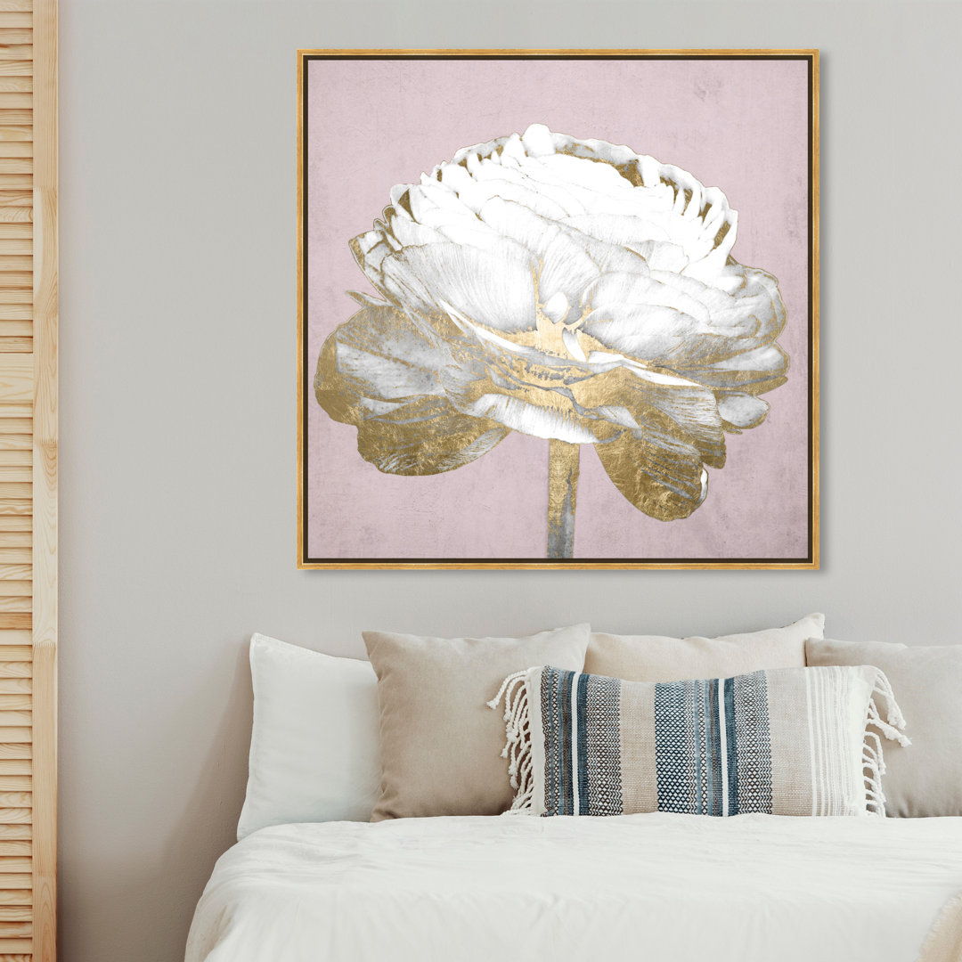 " Floral And Botanical Blush Gold Luxe Flower, Modern & Contemporary White " by Oliver Gal House of Hampton®
