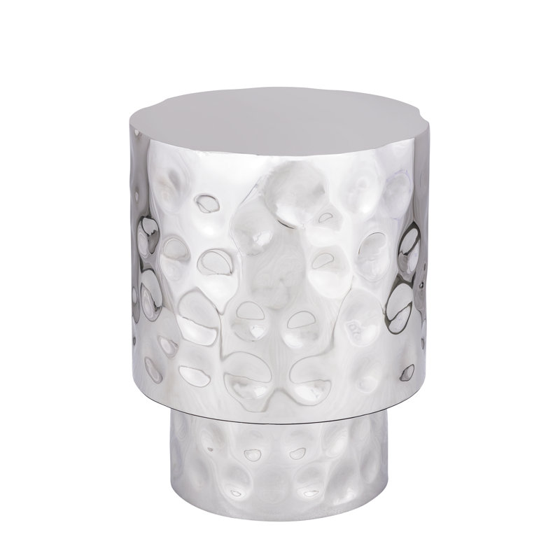 Bedingfield Hand-Hammered End Table, Silver