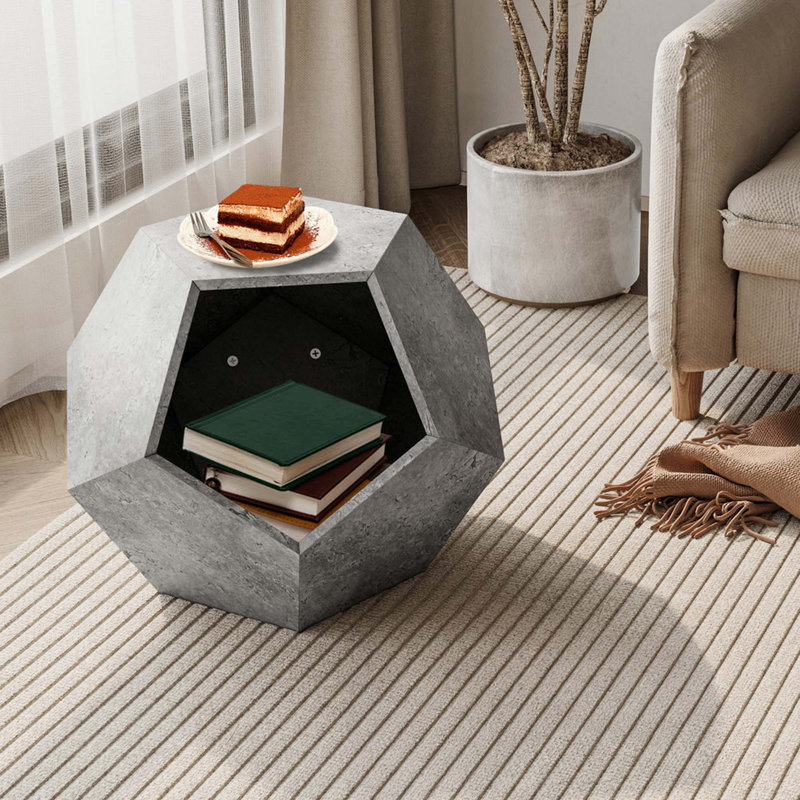 Table d'appoint pour litière pour chat 25,98 "H, Gris ciment