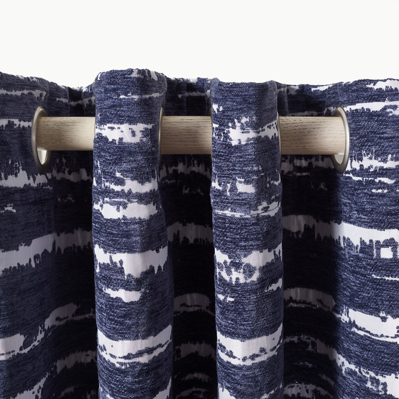 Antoni Room Darkening Curtain Single Panel, Navy Blue, 52" W x 84" L