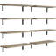 Ensemble de 8 tablettes flottantes murales flottantes en bois brun rustique pour la chambre à coucher, la salle de bain, le salon et la cuisine