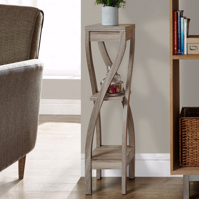  Accent Table Living Room End Table Square Side Table Wood End Table Plant Stand Corner Side Table, Gray