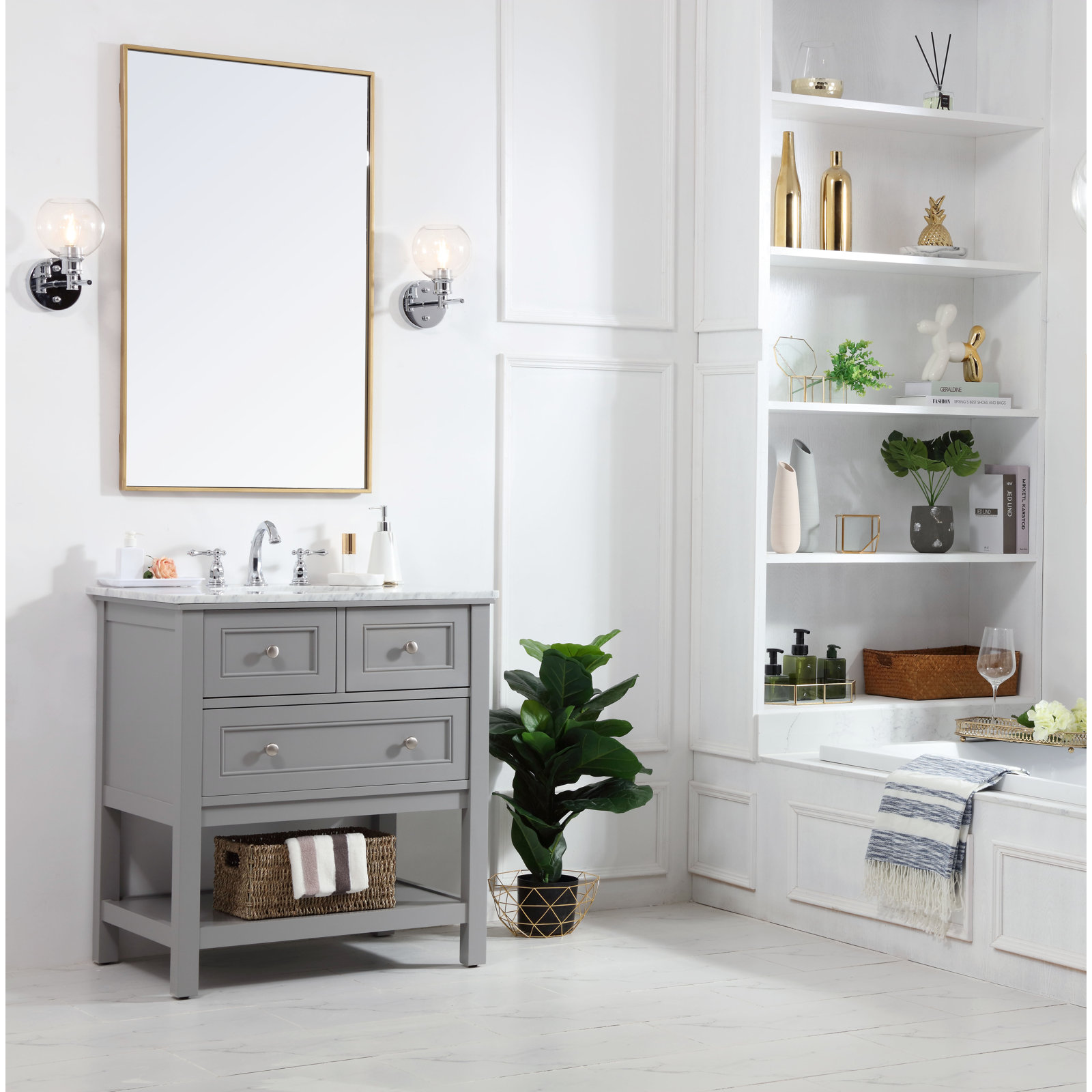 Bonsai 30'' Single Bathroom Vanity, Gray