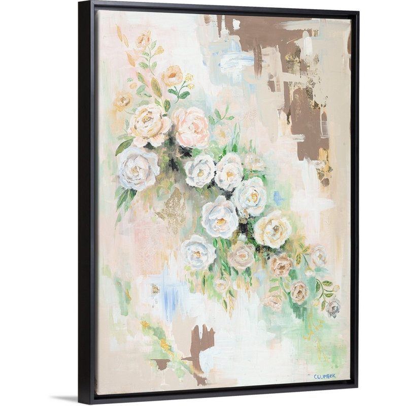 Fleurs printanières par Alana-imprimé sur toile, H 26 po x l 20 po x P 1,75 po, Toile avec cadre noir