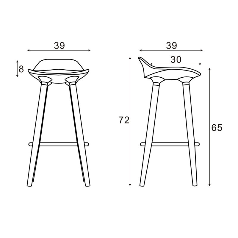 Tabouret de bar 26 po Cynthia, Rouge / Naturel