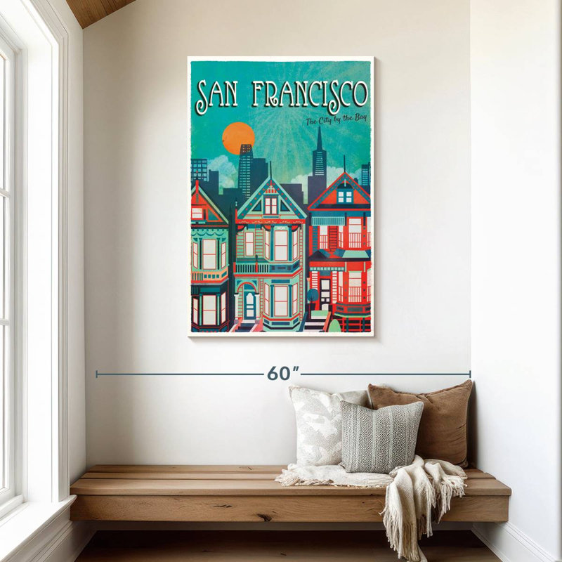 Colorful Homes In San Francisco, 45" H x 30" W