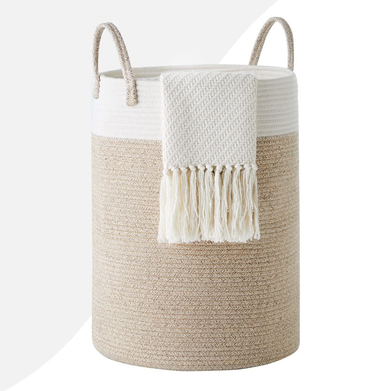 Laundry Hamper with Handles, Medium ( 20" H x 15" W x 15" D ), Brown
