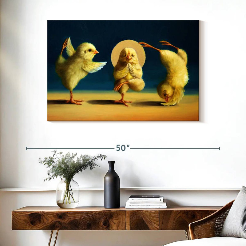 Yoga Chicks Three, H 26 po x l 39 po