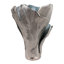 Vase sculptural en métal sculptural pour décoration côtière Glam Home Decor - Grand vase décoratif pour table de salon - 17 po, argent et bleu