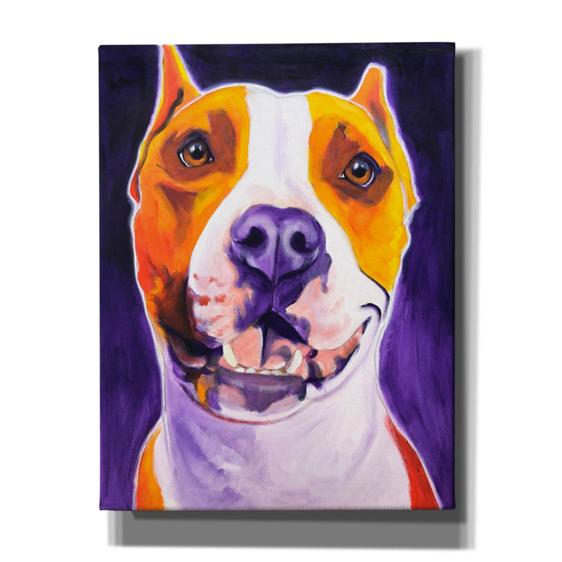 «Pit Bull - Rexy» par Dawg Painter, H 34 po x l 26 po x P 1,5 po