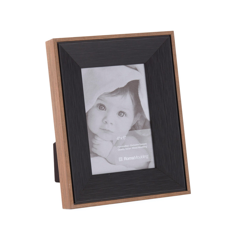 Hailes Wood Embossed Picture Frame, Satin Black, 5" x 7"
