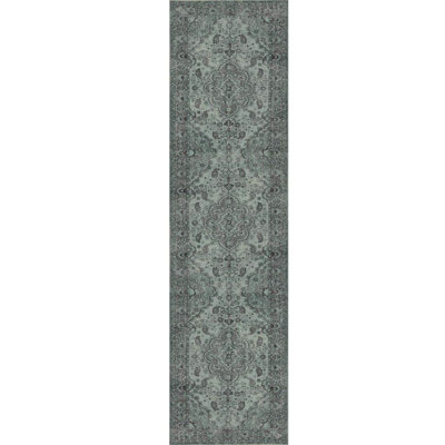 Tapis vert à motif tissé rétro