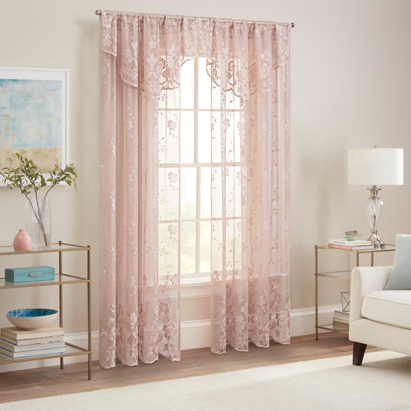 Graceful Rose Lace Tier Window Treatment