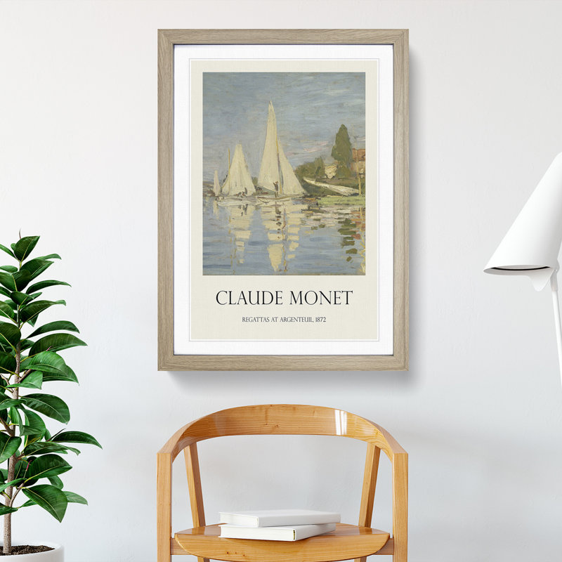 Regattas at Argenteuil by Claude Monet - Picture Frame Graphic Art, 65cm H x 48cm W x 2cm D