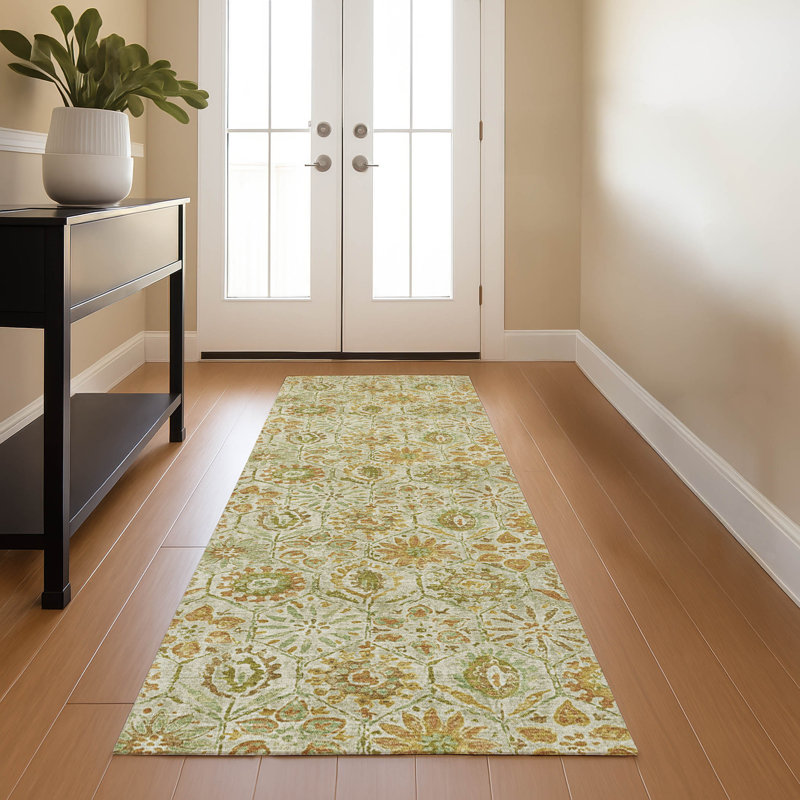 Premium Machine Washable Mayfield AMF1938 Floral Rug, Runner 2'3" x 7'6"