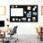 59" x 36" Large Felt Bulletin Board, 15-Pack Modular Wall Tiles with 30 Pushpins, Self-Healing Pinboard for Office Home School, Black-347931311