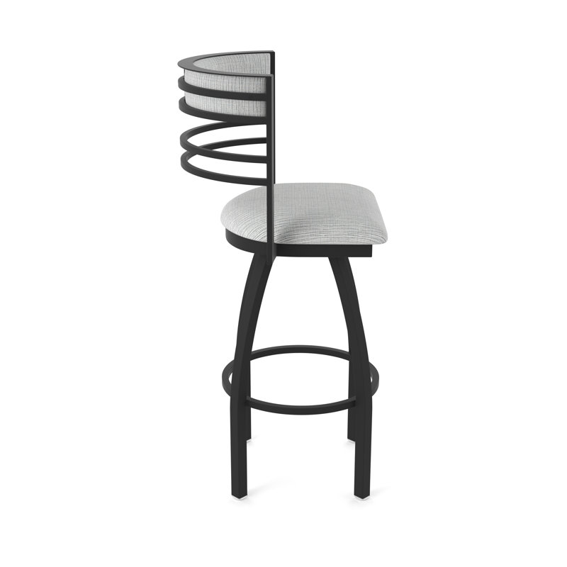 Hunter Swivel Stool, Tissu-graphique alpin, Black Wrinkle, Tabouret de bar (siège d'une hauteur de 30 po)