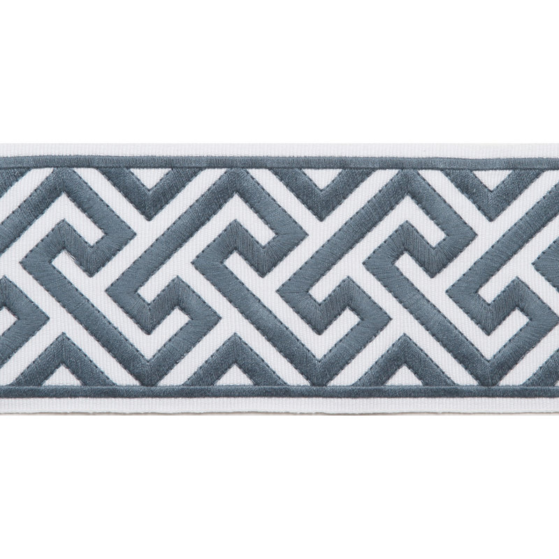 Tissu à bordure en ruban, Surf vert / blanc