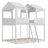 Wood Bunk Bed With Roof, Window, Guardrail-1321897798