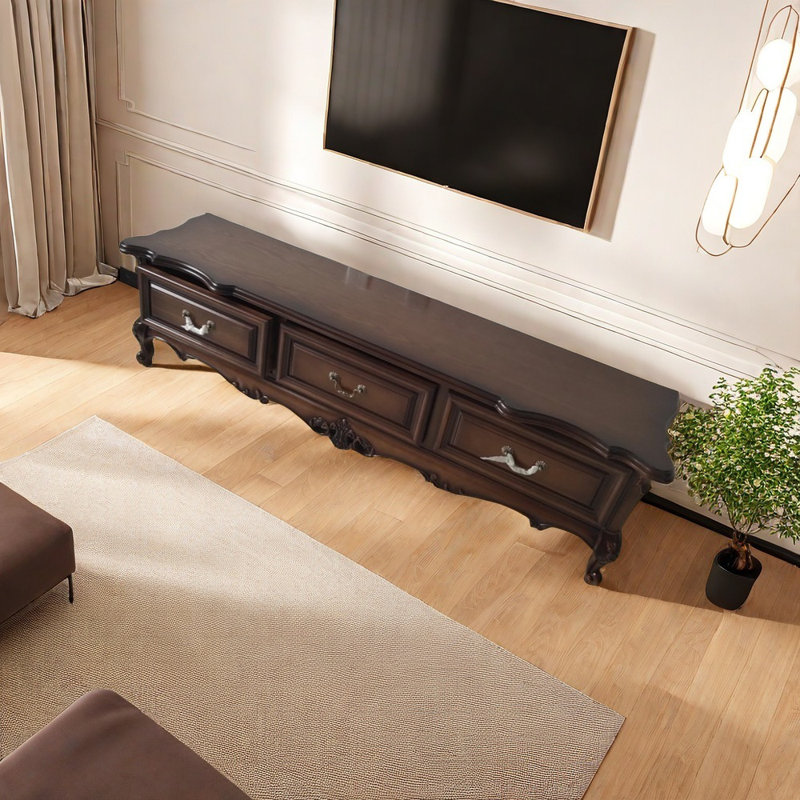 Meuble télé durable en noyer courbé, 70.87"