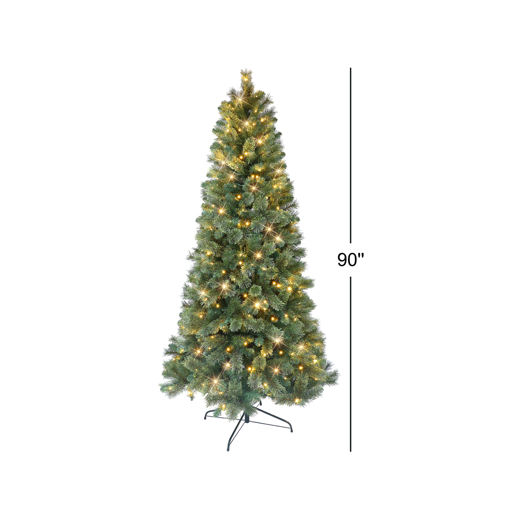 Artificial Pine Christmas Tree with Color & Clear Lights, Pre-Lit, 7.5 Ft