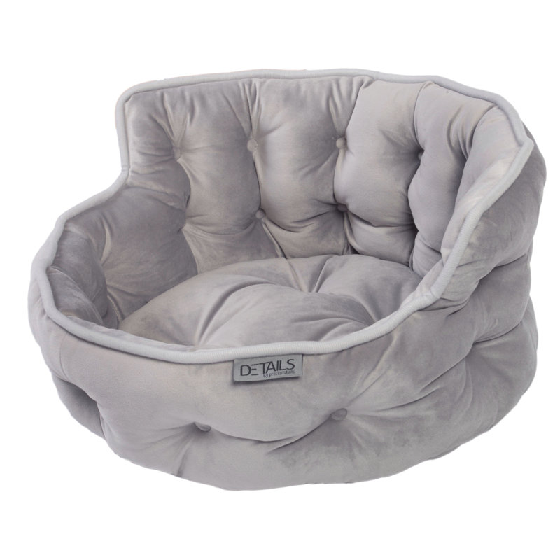 Lit pour tout-petits en velours touffeté Ketchum, gris