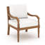 Ensemble de 2 fauteuils club d'extérieur Pena, lin blanc, bois d'acacia brun