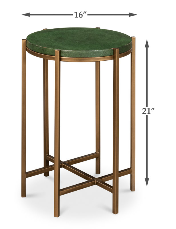 Shagreen End Table, Green