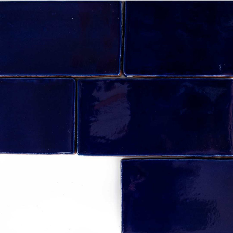 Carreau de céramique murale brillante 3 po x 6 po Diana, Saphir