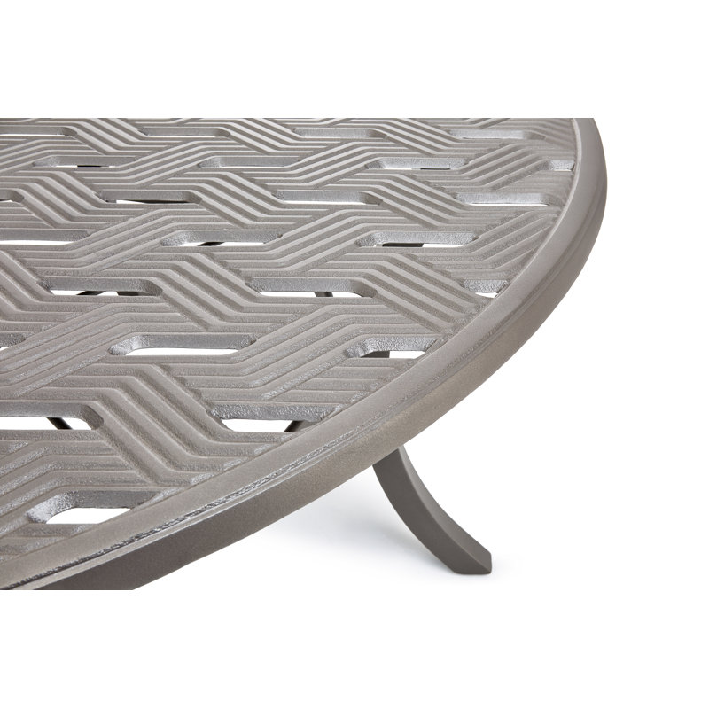 Merge Tables Outdoor Round Balcony Table, Weathered Teak