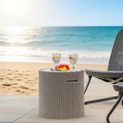 3 In 1 Outdoor Cooler Side Table Ice Chest Storage Patio Bar Hot Tub Table