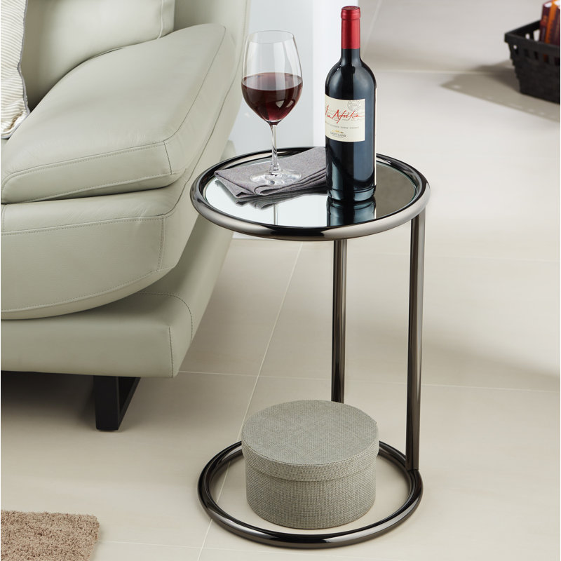 Arlo Glass Top End Table, Black