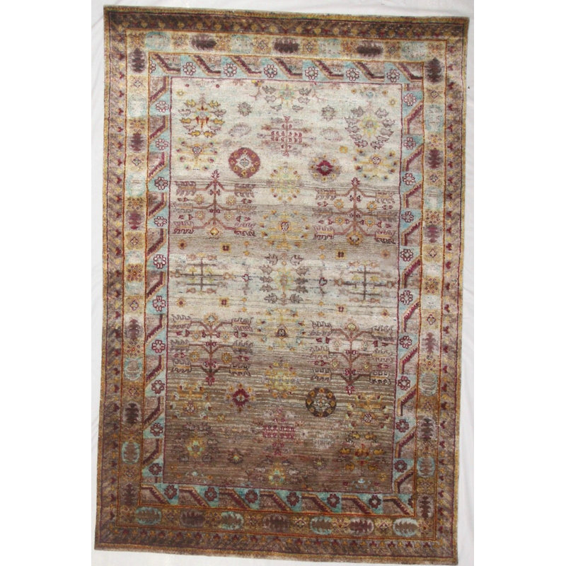 Handmade Cotton and Silk Oriental Area Rug
