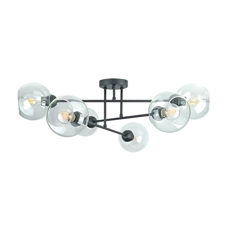 Odilon Glass Semi Flush Mount, Clear