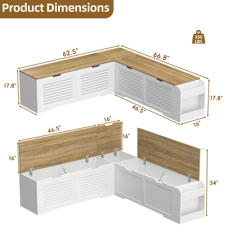 L-Shaped Storage Bench