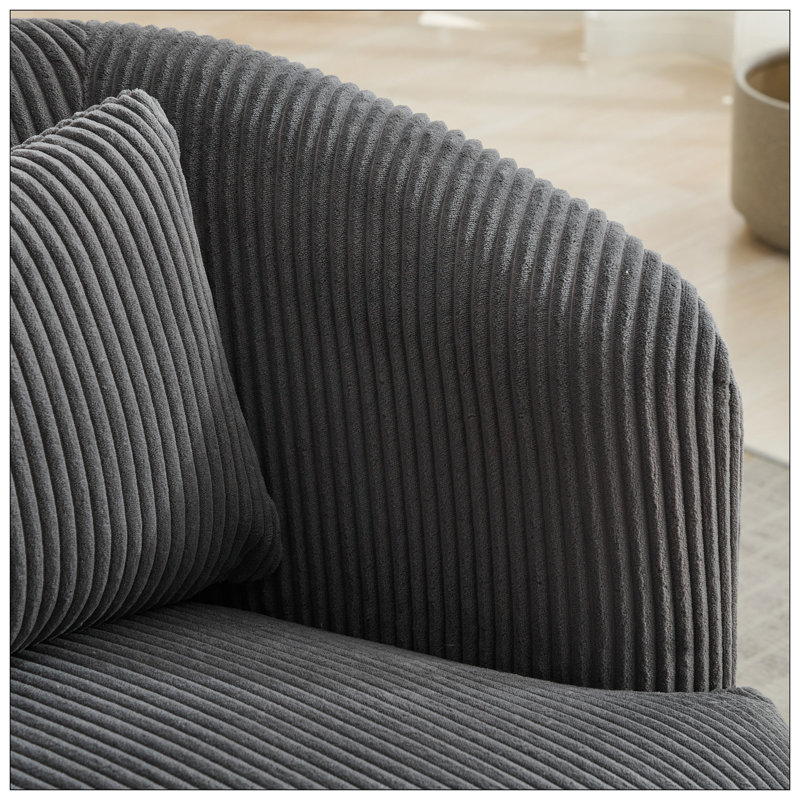 Accent Chairs, Charcoal Corduroy